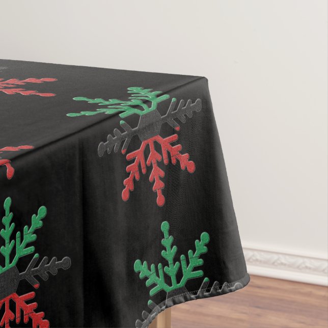 Nappe Rouge Black Green Flammes de neige Motif Kwanzaa (In Situ)
