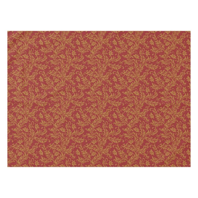 Nappe Rouge et motif floral d'or (Devant (Horizontal))