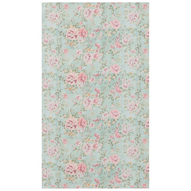 Nappe Rouge floral bleu-clair chic minable de victorian (Devant)