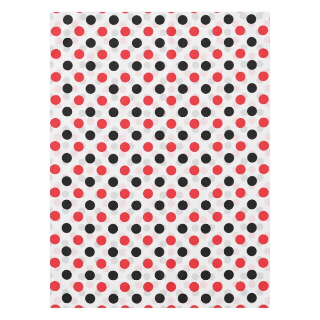 Nappe Rouge noir Pois Textile Motif Design (Devant)