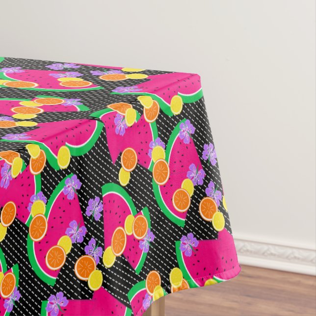 Nappe Rouge pastèque Lémons jaunes Tropical (In Situ)