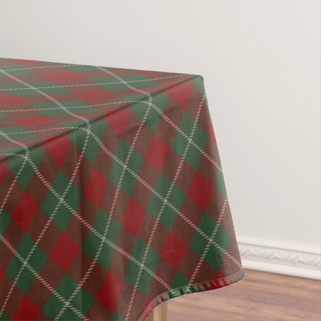 Nappe Rouge rustique vert et Motif Tartan beige (In Situ)