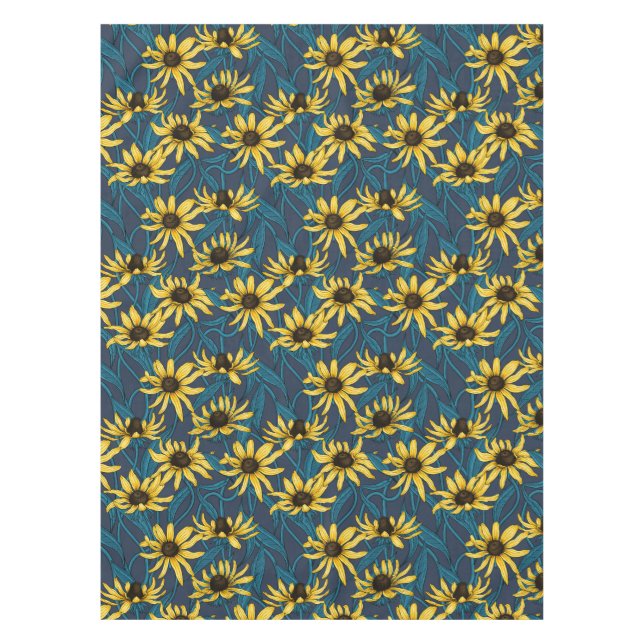 Nappe Rudbekia jaune sur la marine (Devant)