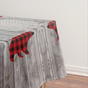 Nappe ruodland barn wood red buffalo plaid bear