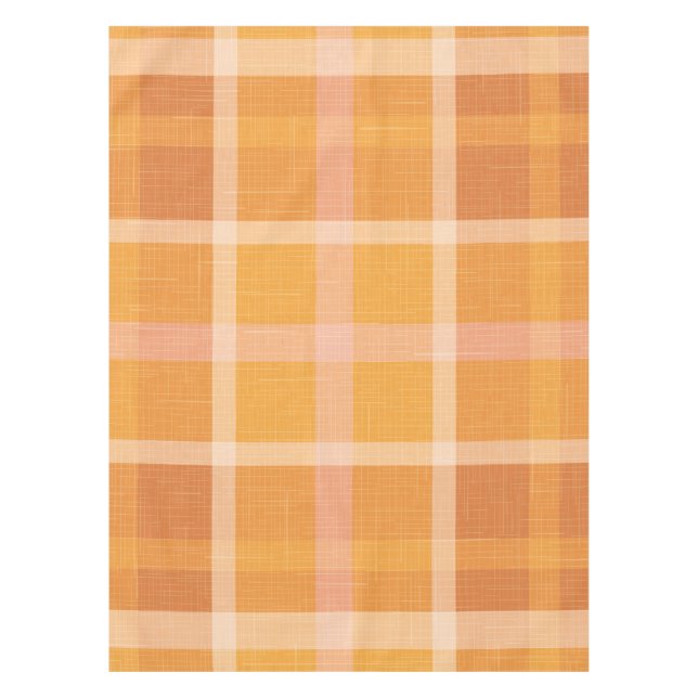 Nappe Rustique Orange Automne Plaid Tartan Enveloppement (Devant)