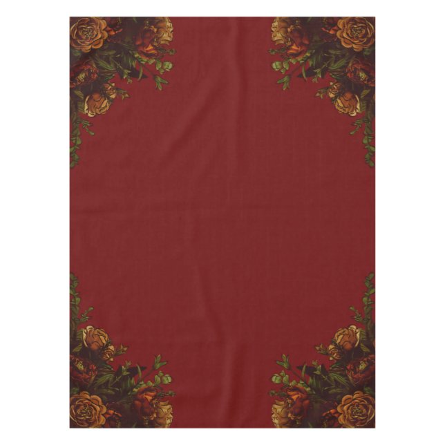 Nappe Rustique Orange Red Fall Élégant Mariage gothique (Devant)