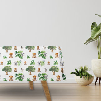 Nappe Safari Jungle Elephant Tigre Vert tropical