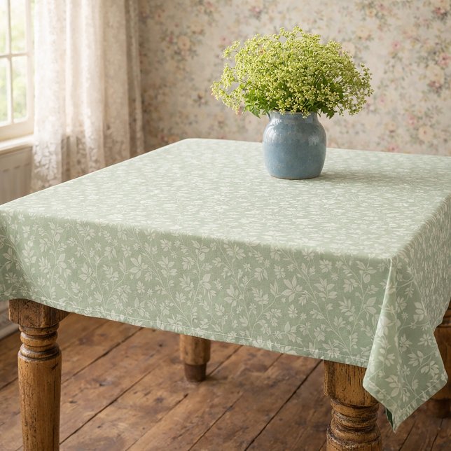 Nappe Sage Green Vintage Tablecloth  (Créateur téléchargé)