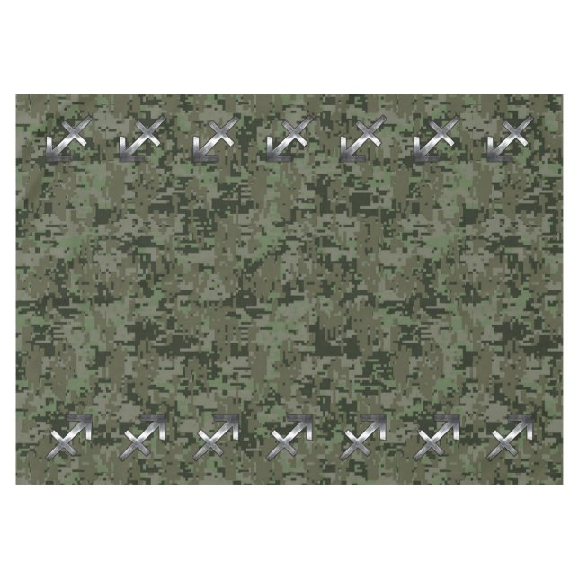 Nappe Sagittarius Zodiac Sign on Woodland Camouflage (Devant (Horizontal))