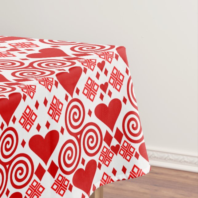 Nappe Saint Valentin Amour rose, rouge et Motif blanc (In Situ)