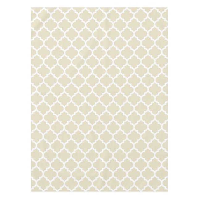 Nappe Sand White Moroccan Quatrefoil Pattern #5 (Devant)