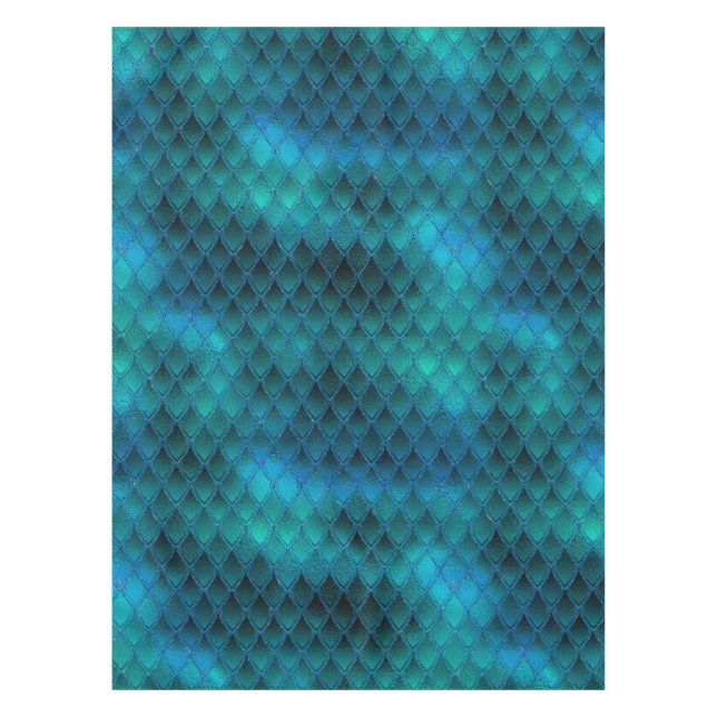 Nappe Scales Dragon Turquoise et Parties scintillant cha (Devant)
