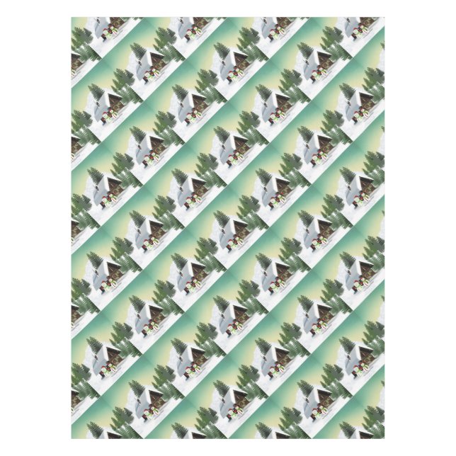 Nappe Scène des neiges de Noël (Devant)