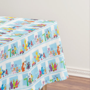 Nappe Sesame Pals Marcher Le Long De Sesame Street Motif