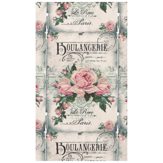 Nappe shabby chic, découpage, victorien, français chic,  (Devant)