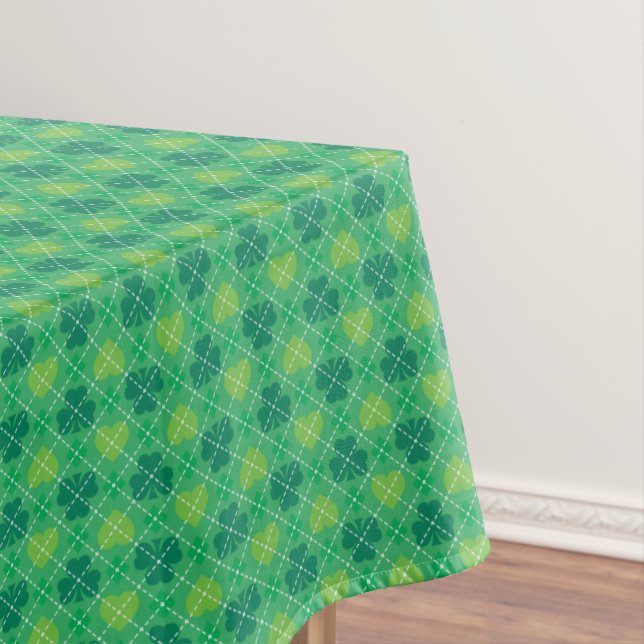 Nappe Shamrocks verts et Jacquards de coeur Motif (In Situ)