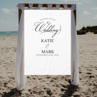 Signe de tissu de calligraphie pour notre mariage 