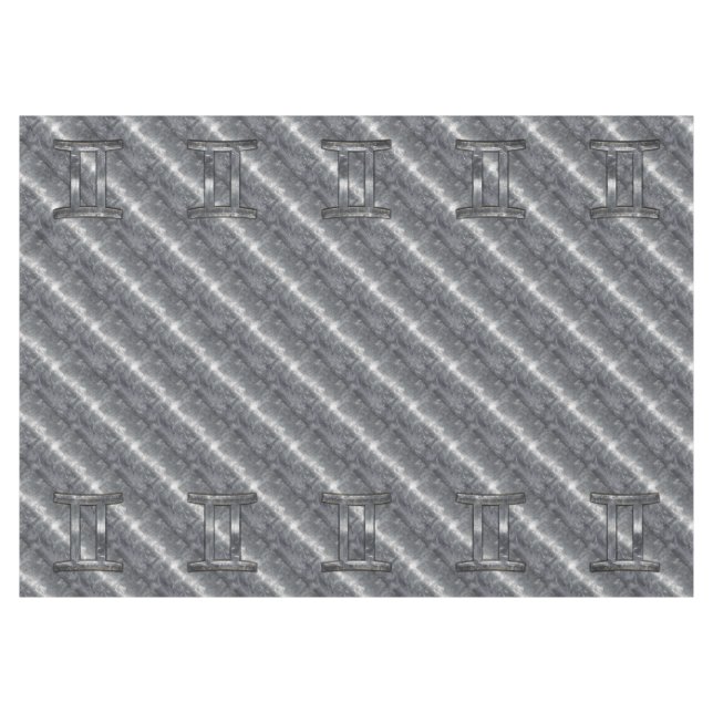 Nappe SIGNE Zodiaque Gemini Grunge Argent Distressé (Devant (Horizontal))