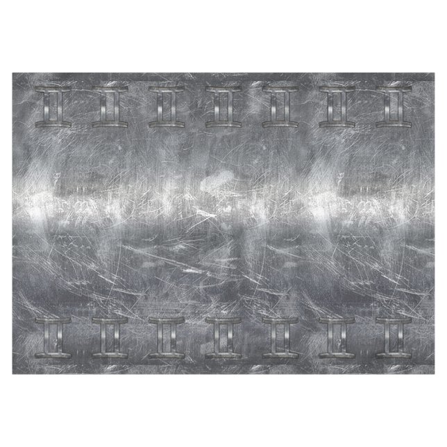 Nappe SIGNE Zodiaque Gemini Grunge Argent Distressé (Devant (Horizontal))