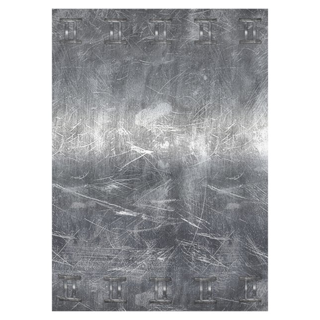 Nappe SIGNE Zodiaque Gemini Grunge Argent Distressé (Devant)