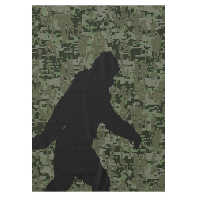 Nappe Silhouette Bigfoot sur Camouflage numérique Woodla (Devant)
