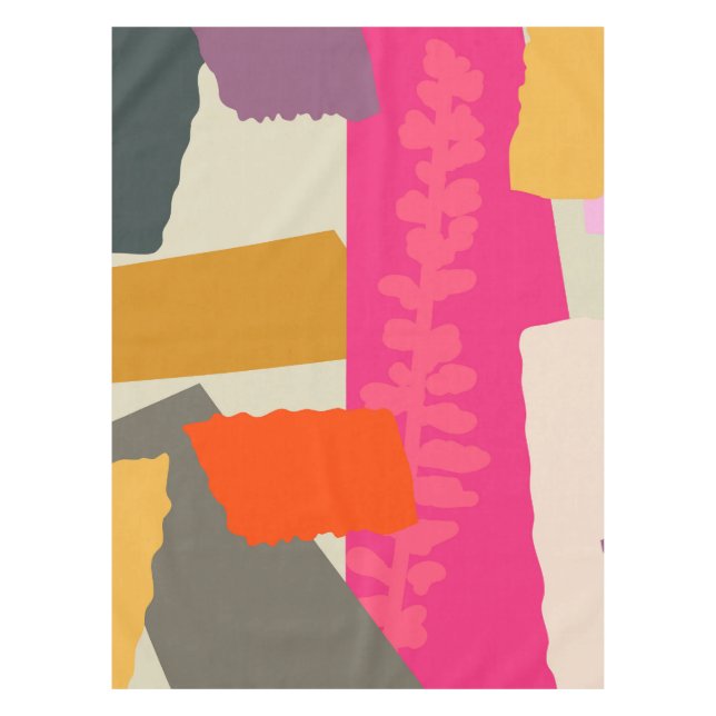 Nappe Silhouette botanique moderne Blocs de couleurs art (Devant)