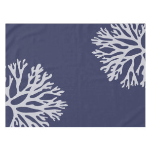 Nappe Silhouettes de corail de mer (DK. Bleu nautique)