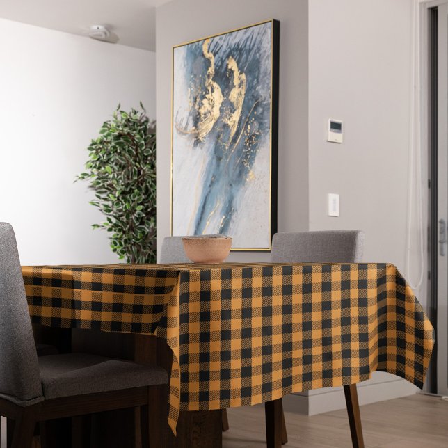 Nappe Simple automne automne automne Orange Buffalo Chec (Orange and black buffalo check pattern. )