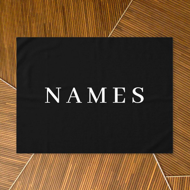 Nappe Simple Black Custom Ajouter Votre Nom Élégant (Créateur téléchargé)