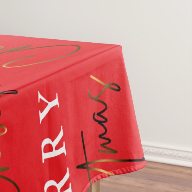 Nappe Simple Élégant Monogramme Joyeux Noël (In Situ)