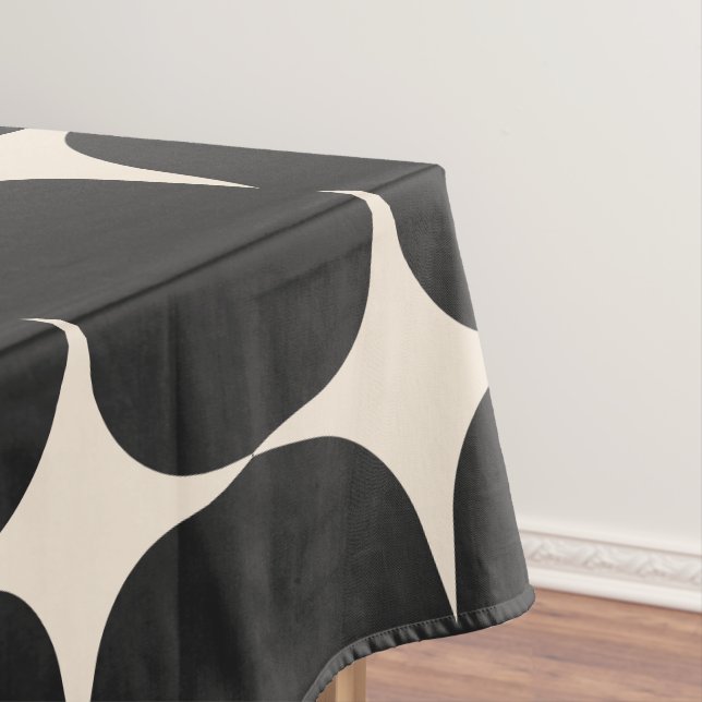 Nappe Simple Mid Century moderne Motif noir et crème (In Situ)
