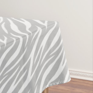 Nappe Simple Zebra Print Grey Blanc mou Motif moderne