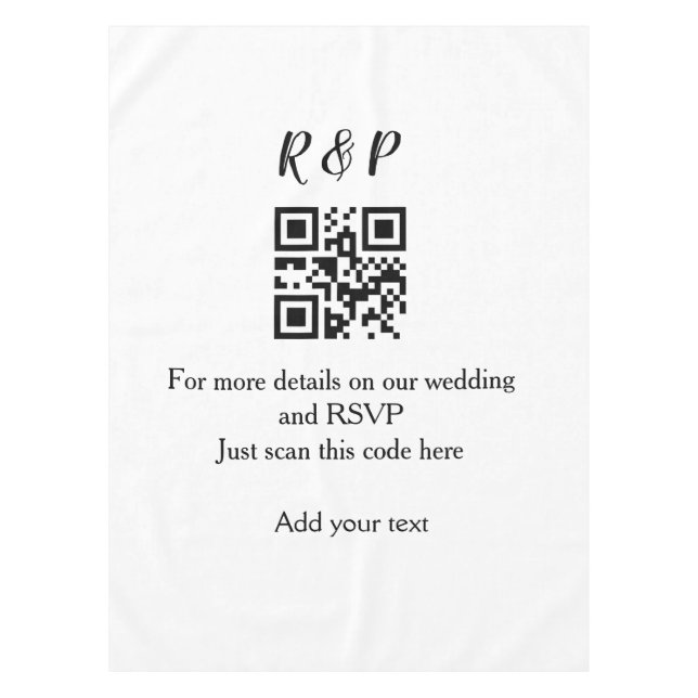 Nappe site web mariage rsvp q r code ajouter nom texte t (Devant)