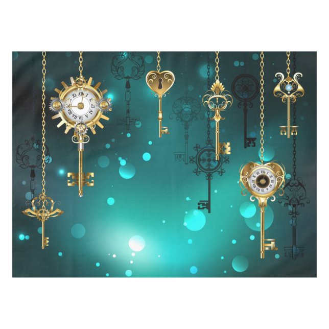 Nappe Skeleton Keys on Green Background (Devant (Horizontal))