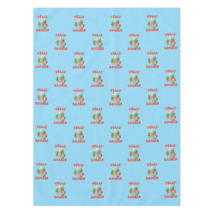Nappe Sky Blue Chili Feliz Navidad Motif