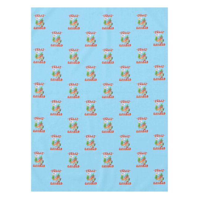 Nappe Sky Blue Chili Feliz Navidad Motif (Devant)