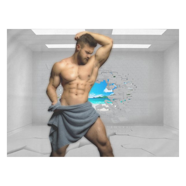 Nappe SlipperyJoe's Man serviette brisée mur de brique b (Devant (Horizontal))