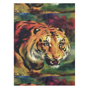 Nappe Snarling Tiger Portrait Artistique