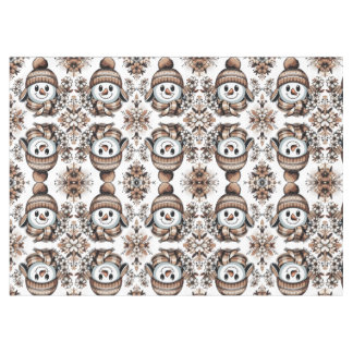 Nappe Snowman : Conception florale symétrique avec hiver