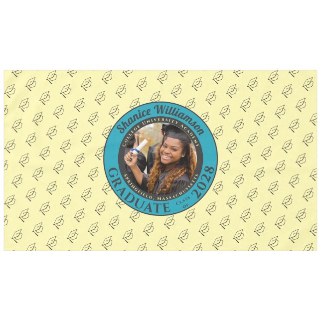 Nappe Soft Yellow Modern Graduation Photo Cap Pattern (Devant (Horizontal))