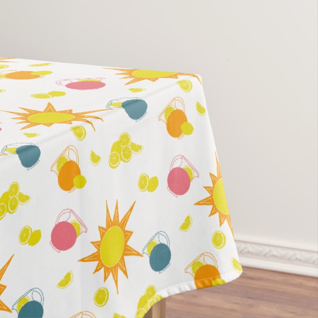 Nappe Soleils Jaunes Orange Citronnades Pink Turquoise (In Situ)