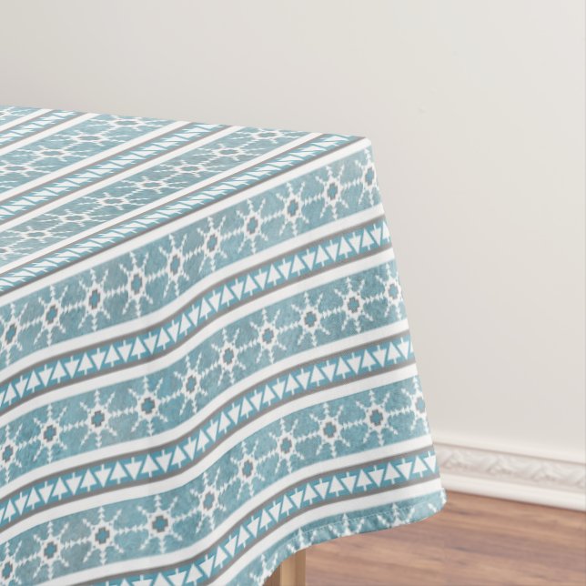 Nappe Southwest Winter Géométrique Pine Bleu Lg (In Situ)