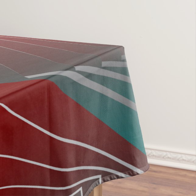Nappe spin bordeaux turquoise (In Situ)