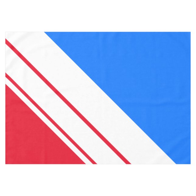 Nappe Sporty Bright Red Blue White Slant Racing Stripes (Devant (Horizontal))