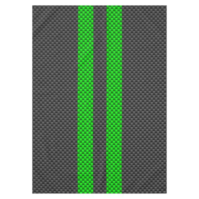 Nappe Sporty Green Carbon Fiber Style Racing Stripes (Devant)