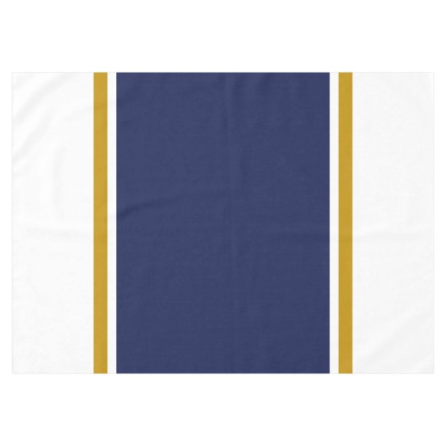 Nappe Sporty Navy Blue Brown Racing Stripes Sur Blanc (Devant (Horizontal))