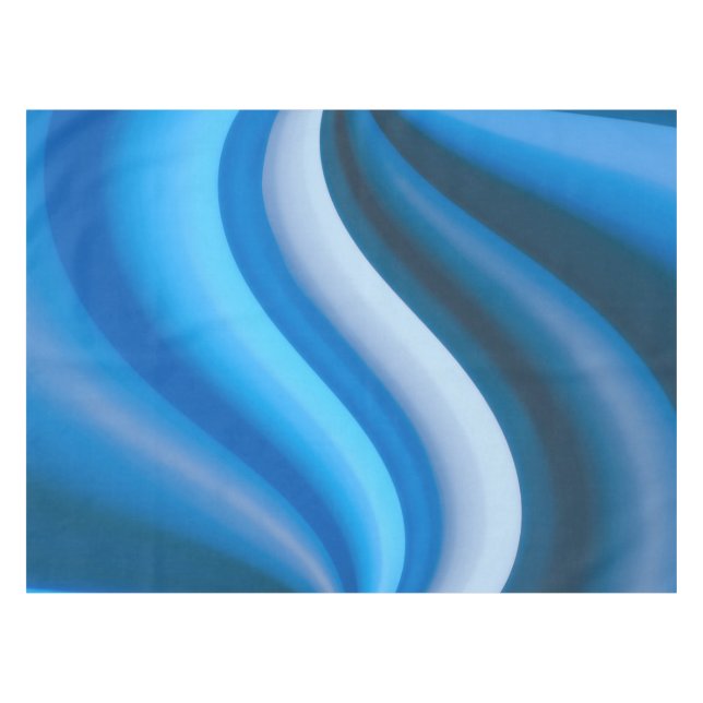 Nappe Stripes Simple and Elegant Blue Abstract Waves | (Devant (Horizontal))