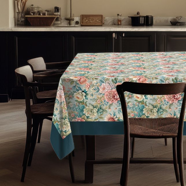 Nappe Style antique Rococo Ornat Floral Embellistions (Antique Style Rococo Ornate Floral Embellishments Tablecloth)