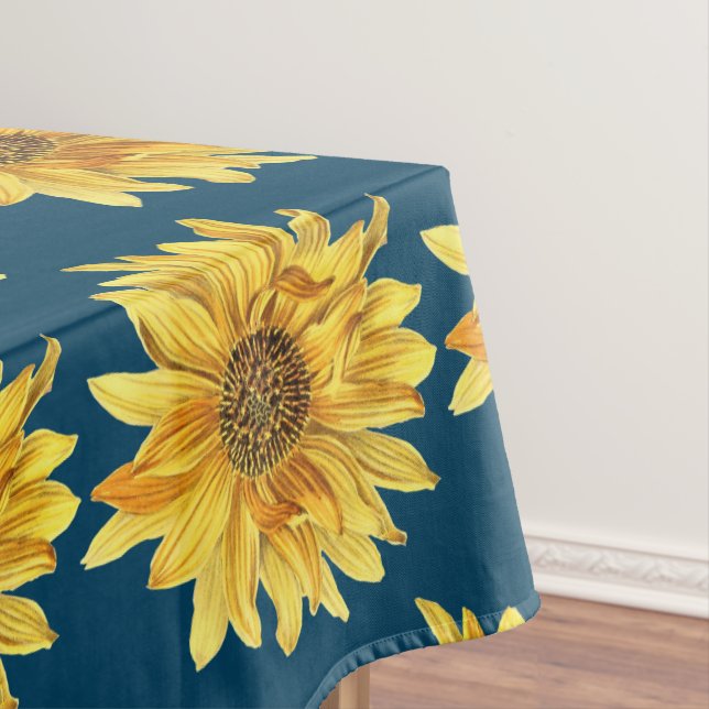 Nappe Style été Marine bleu avec tournesol imprimé (In Situ)