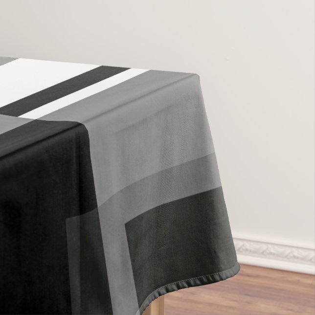 Nappe Style Mondrial Motif noir blanc gris géométrique (In Situ)